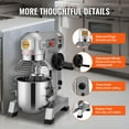 thumbnail image 5 of VEVOR Commercial Food Mixer,30Qt Commercial Mixer with Timing Function, 1100W Stainless Steel Bowl Heavy Duty Electric Food Mixer Commercial with 3 Speeds Adjustable 108/199/382 RPM,Dough Hook Whisk, 5 of 10