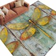 thumbnail image 2 of Ombre Dragonfly Area Rug 5x7 FT, Non Slip Bedroom Throw Carpet, Vintage Abstract Oil Painting Washable Soft Floor Carpet Non-Shedding Rug for Dining Room Bedside Classroom Desk, 2 of 9