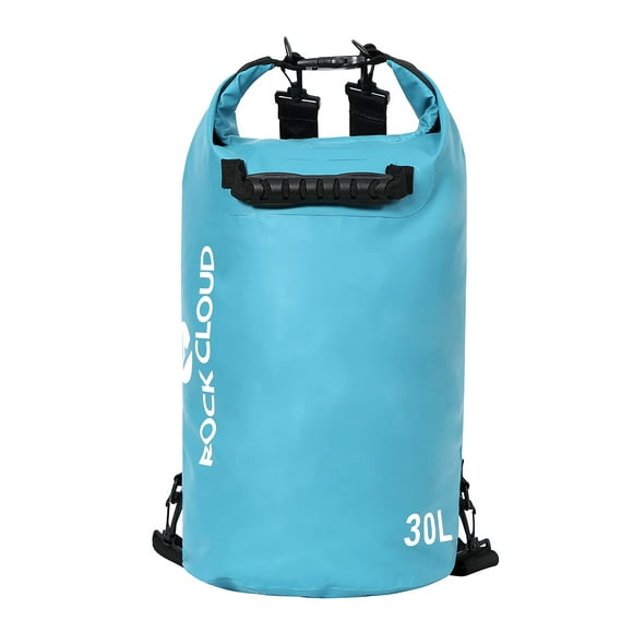 Rock Cloud Dry Bag Waterproof 30L Dry Sack for Kayaking Rafting Boating Beach Surfing Swimming Canoe Camping Hiking Fishing Ski, Lake Blue