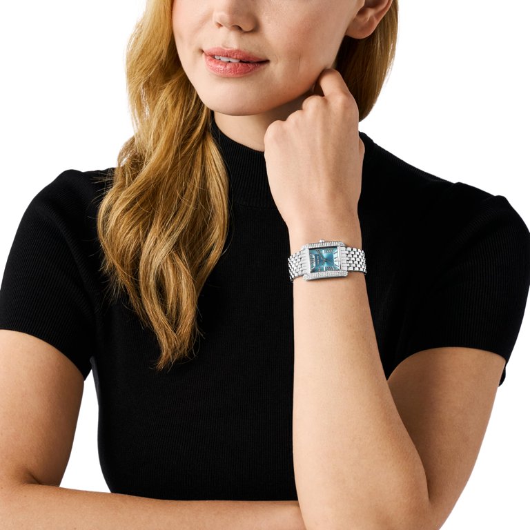Michael Kors Emery Three-Hand Silver-Tone Stainless Steel Women\'s Watch Brand New Michael Kors MK7438 Emery Rectangular Silver Tone  main image 3