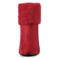 thumbnail image 2 of Unique Bargains Women's Faux Fur Block Heel Snow Ankle Boots Red (Size 9), 2 of 7