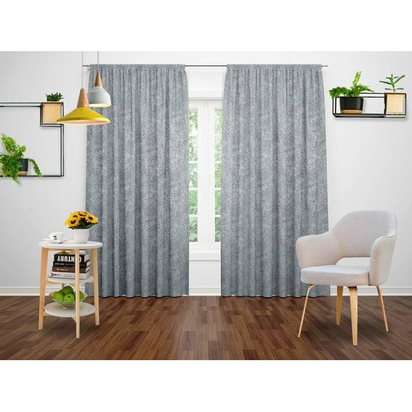 Juego De Cortina Barcelona Dormireal 2 Paneles Jacquard Gris 1.36 x 2.35 mts