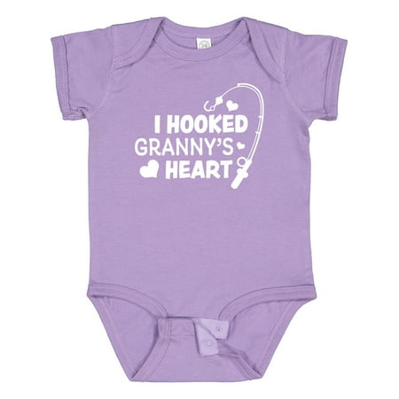 

Inktastic I Hooked Granny s Heart with Fishing Rod Gift Baby Boy or Baby Girl Bodysuit