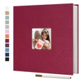thumbnail image 1 of Vienrose Large Photo Album Self Adhesive for 4x6 8x10 Pictures Linen Scrapbook Album DIY 60 Blank Pages with A Metallic Pen Red, 1 of 1