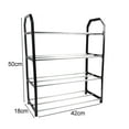 thumbnail image 2 of Mosiee Simple Shoe Rack Metal Shoe Shelf Footwear Rack Living Room Space Saving Organizer Stand Holder Black Shoe Shelf, 2 of 9
