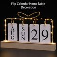 thumbnail image 5 of Metal Frame Led Lights Decor Heart Shape Top Table Calendar Wooden Base Flip Perpetual Calendar, 5 of 5
