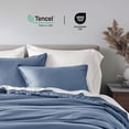 thumbnail image 6 of EVERGRACE Tencel Lyocell Cooling Duvet Cover Set Queen Size 3 Piece, 100% Natural Eucalyptus Lyocell Fiber from Austria, Luxury Silky Soft Comforter Cover with 2 Shams, Stormy Blue, 92"x88", 6 of 8