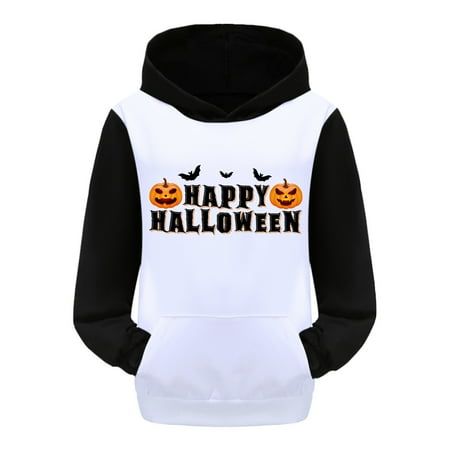 

PMVFHDE Halloween Costumes Kids Boys Large Hoodie Child Toddler Boys Girls Long Sleeve Cartoon Prints Warm Hoodie Pullover Tops Kids Sweat OTHER 10-11 Years