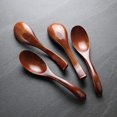thumbnail image 3 of Cucharas de madera, paquete de 4 cucharas japonesas redondas de madera para sopa Phoebe con mango para niños, arroz, postre, cucharas de cocina para utensilios de cocina y cena, 3 of 7
