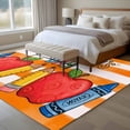 thumbnail image 4 of Children's Day Area Rugs 5'x7', Washable Small Throw Rugs for Laundry Room Playroom, Cartoon Pencil Watercolor Orange Striped Indoor Outdoor Rug Non-Slip Low Pile Carpet Runner Reversible Floor Mats, 4 of 8