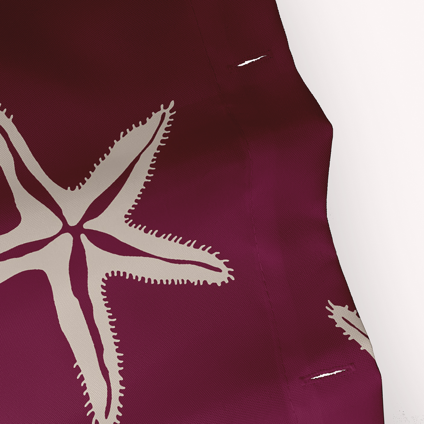 Simply Daisy 70" W x 73" L Starfish Polyester Shower Curtain, Maroon Red [1 Ct]