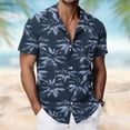 thumbnail image 2 of IWRICH Hawaiian Shirt for Men Short Sleeves Tropical Printed Casual Button down Summer Beach Floral Shirts 20-Dark Blue S, 2 of 5