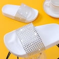 thumbnail image 5 of Kids Flip Flops Sandals Toddler Girls Shining Slides Soft Bottom Anti Slip Shower Beach Pool Shoes Slip on Summer Slippers White 1.5M(35), 5 of 7