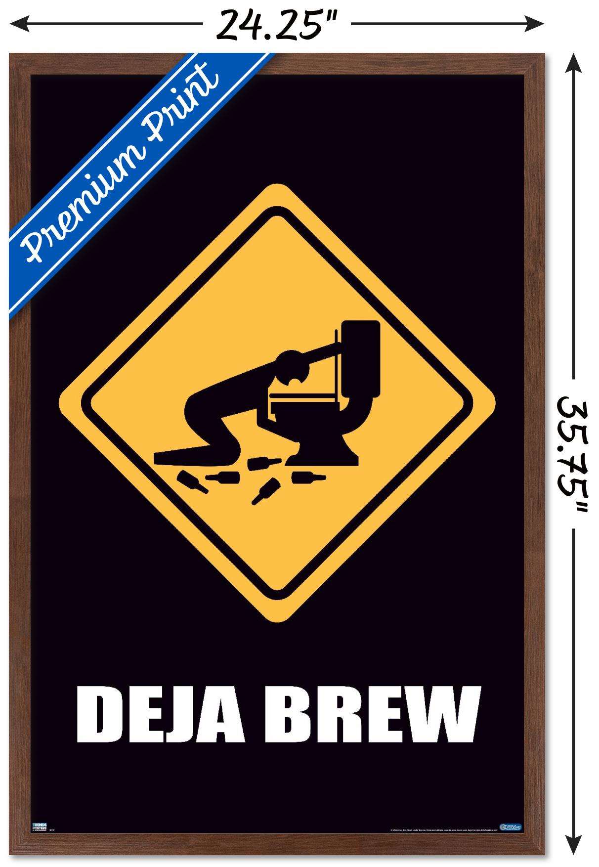 Deja Brew Wall Poster, 22.375" x 34", Framed