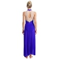 thumbnail image 2 of iiniim Women's Long Lyrical Dance Contemporary Costume Sleeveless Split Maxi Dress Ballroom Dancewear Blue S, 2 of 7