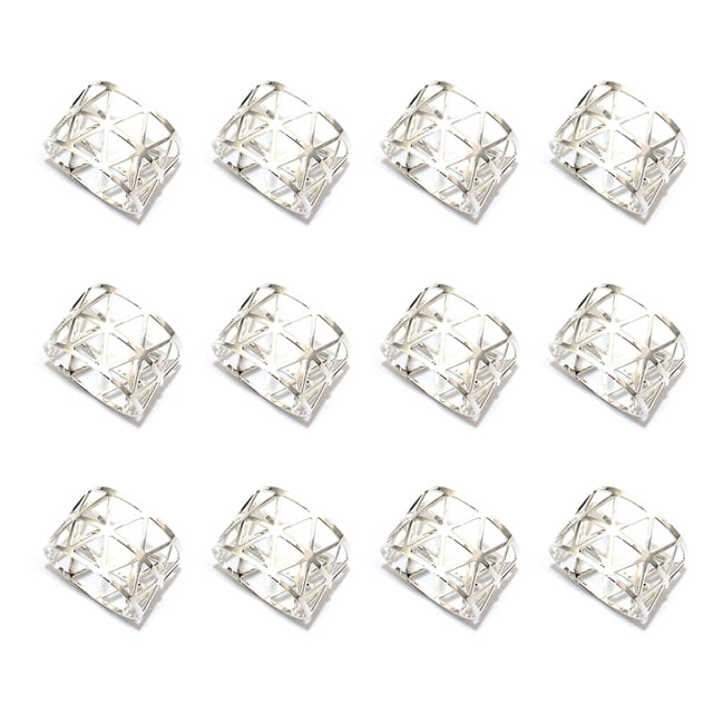 Servilletero de 12 piezas, anillo de Metal para el hogar, cafetería, Bar, Hotel, restaurante, cocina, fiesta, boda, cena, soporte organizador de Almacenamiento y organización del hogar Plata Toystoory HA069502-02