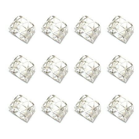 

Pero pio Pack of 12 Napkin Ring Metal Home Cafe Bar Hotel Kitchen Festival Party Wedding Dinner Table Towel Organizer Hollow Holder Sillver