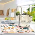 thumbnail image 5 of Floral Pattern Dish Drying Mat Microfiber Drying Pad for Kitchen Counter Absorbent Mat Drying Pad Sink Mat 16 x 18 Inch, 5 of 7
