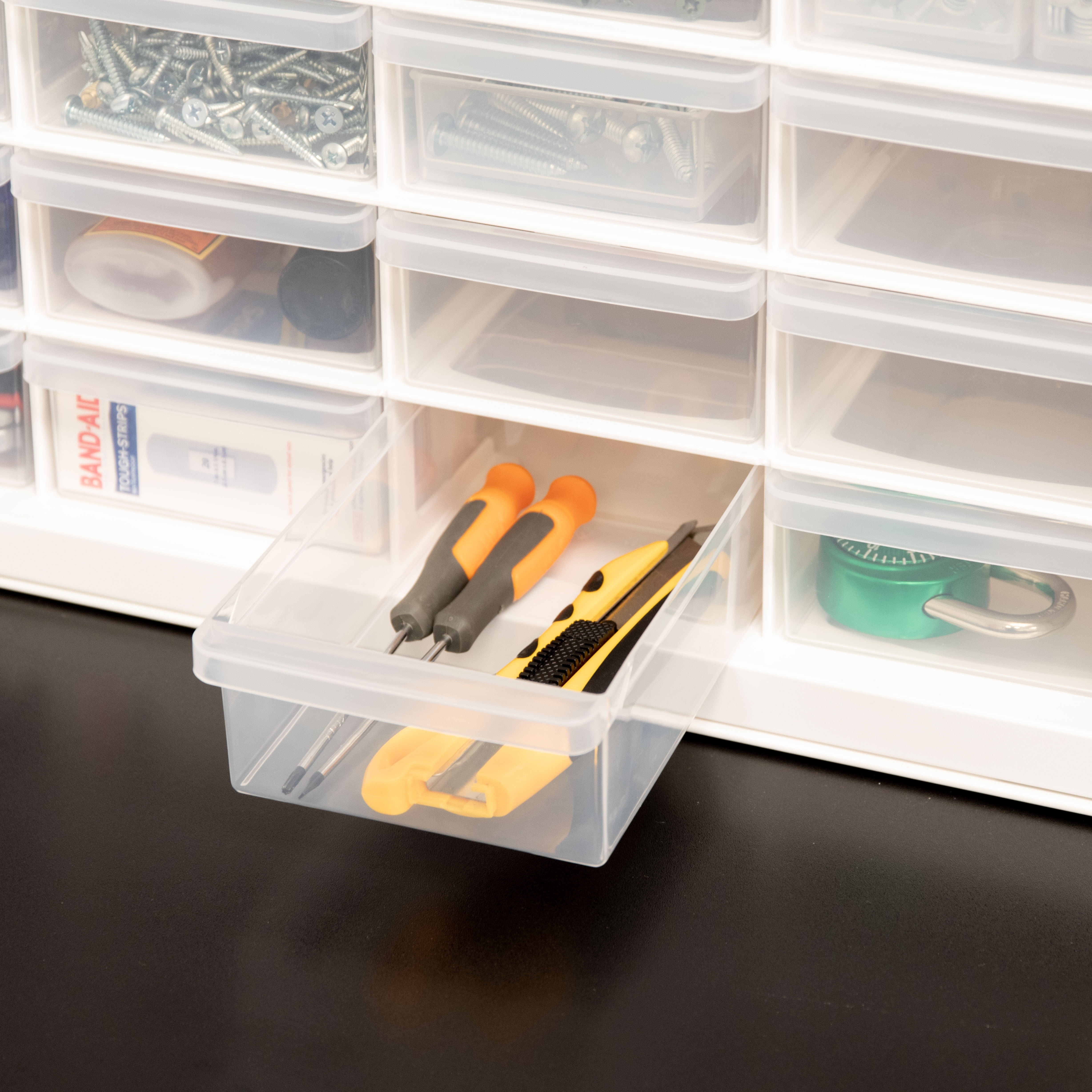 IRIS USA 44 Drawer Plastic Storage Cabinet, Small Parts Organizer, Screw  Organizer for Tools and Hardware, Black