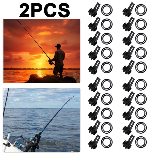 10 Uds. Anzuelo Pesca para Señuelos Caña Pescar Soportes Seguridad (negro)