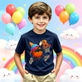 thumbnail image 2 of Bainana Boys Basketball T Shirts Graphic Print Short Sleeve Crew Neck Clothes Fashion Kids Everyday Wear Tops Clothes Navy Size 6-7 Years, 2 of 4