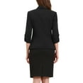 thumbnail image 3 of INSPIRE CHIC Shawl Lapel Blazer for Women 3/4 Sleeves Pocket Single Button Work Suit XS Black, 3 of 6