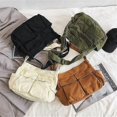 thumbnail image 4 of Large Capacity Canvas Messenger Bag Bag with Multiple Compartments Casual Bag Women Men Shoulder Bag, 4 of 4