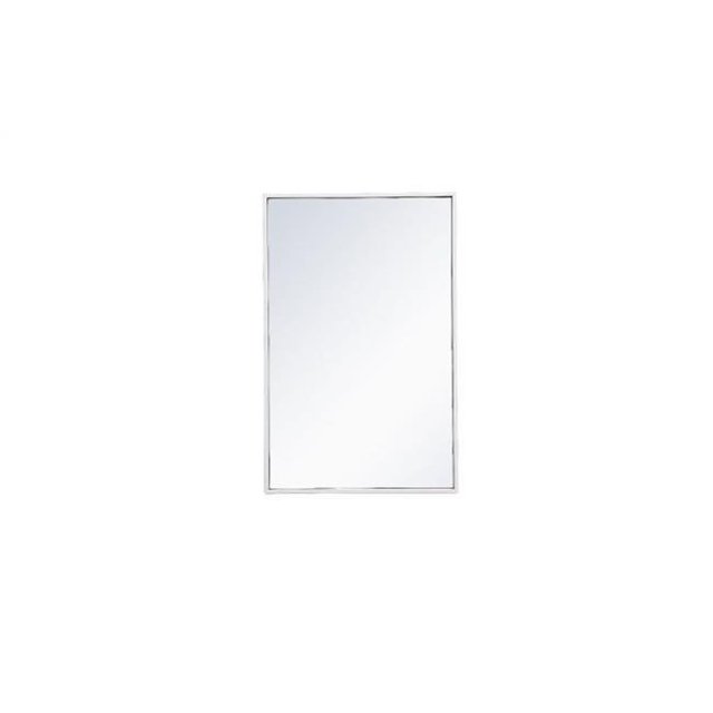Elegant Decor MR41828WH 18 x 28 in. Metal Frame Rectangle Mirror, White