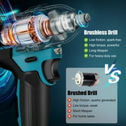 UNTIMATY 21V Brushless Cordless Drill Set, Power Drill Kit with Battery and Charger, 3/8 Keyless Chuck&575 inch-lbs Torque, 23pcs Drill Bits, Blue