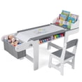 thumbnail image 1 of Gymax Wooden Kids Art Table & Chair Set w/Paper Roll&Fabric Bins for Drawing Reading, 1 of 10