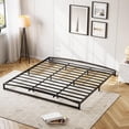 thumbnail image 1 of King size metal low marco de cama con heavy - duty slats, under - cama almacenamiento, no box spring, noise - free y non - slip, 6 - pulgada negra, 1 of 8