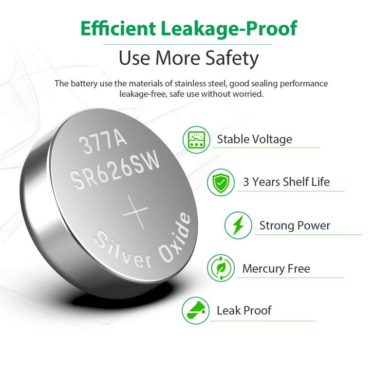 SR626SW 377 Watch Battery,Long-Lasting & Leak-Proof,Alkaline Battery 1.55V  Button Cell Batteries For Watch