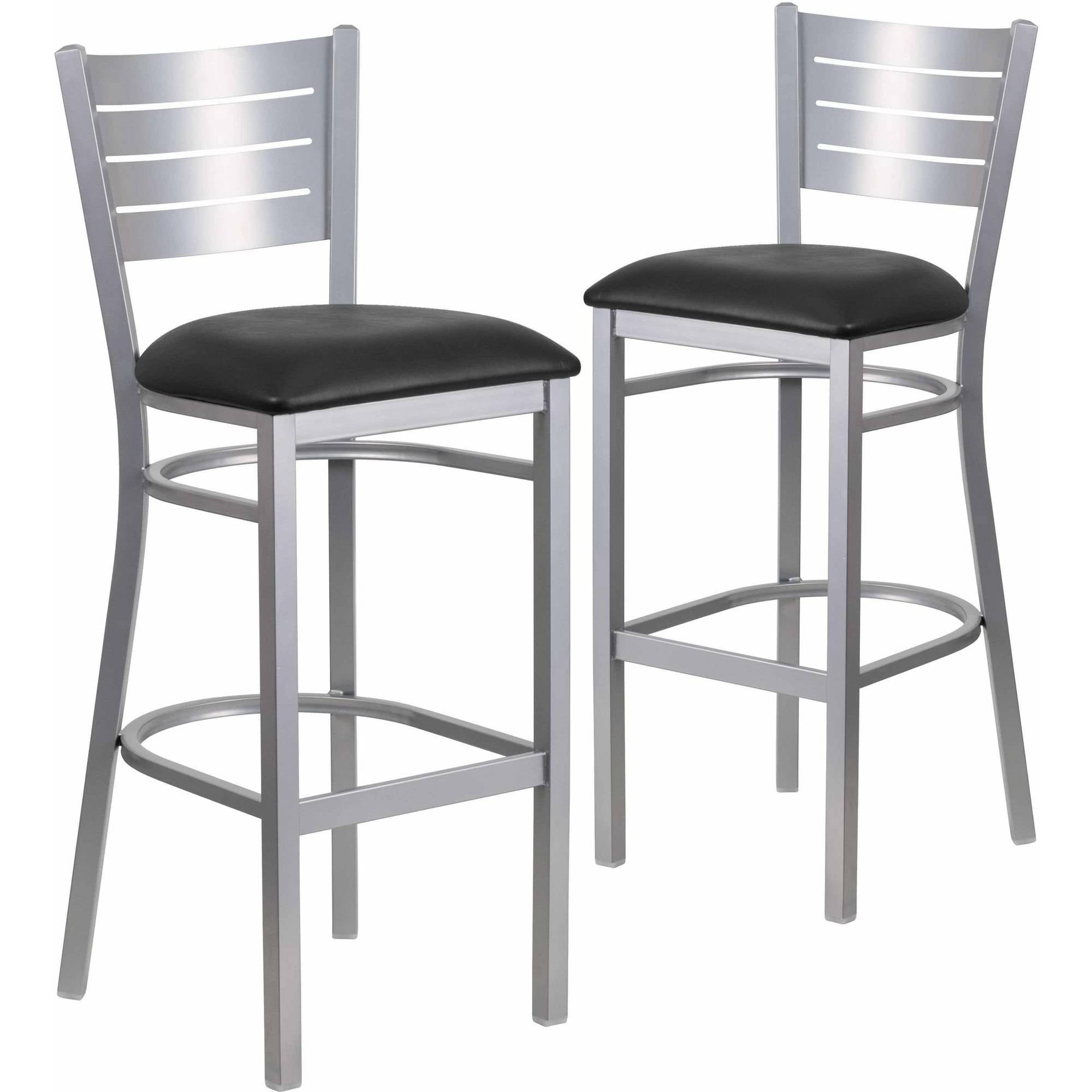 Flash Furniture 2 Pack Hercules Series Silver Slat Back Metal Flash Furniture 2 Pack Hercules Series Silver Slat Back Metal Restaurant Barstool Vinyl Seat Multiple Colors Com