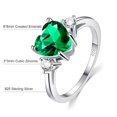 thumbnail image 3 of NUNCAD Heart Promise Ring Created Green Emerald 925 Sterling Silver for Women, 3 of 5
