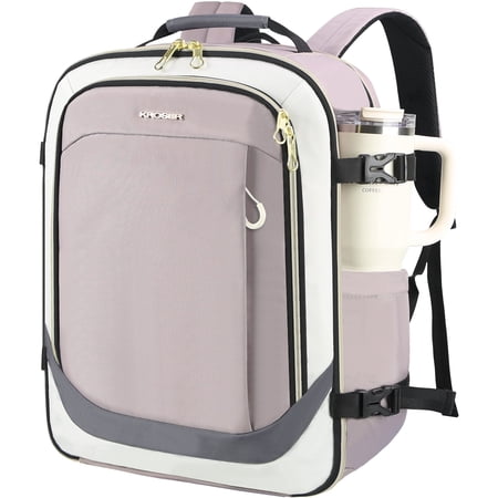 KROSER 40L Travel Backpack for Women, Airline Approved Carry On Backpack with 2 Packing Cubes, Waterproof Personal Item Bag Fits 17.3" Laptop, TSA Traveling Essentials Weekender Overnight Backpack