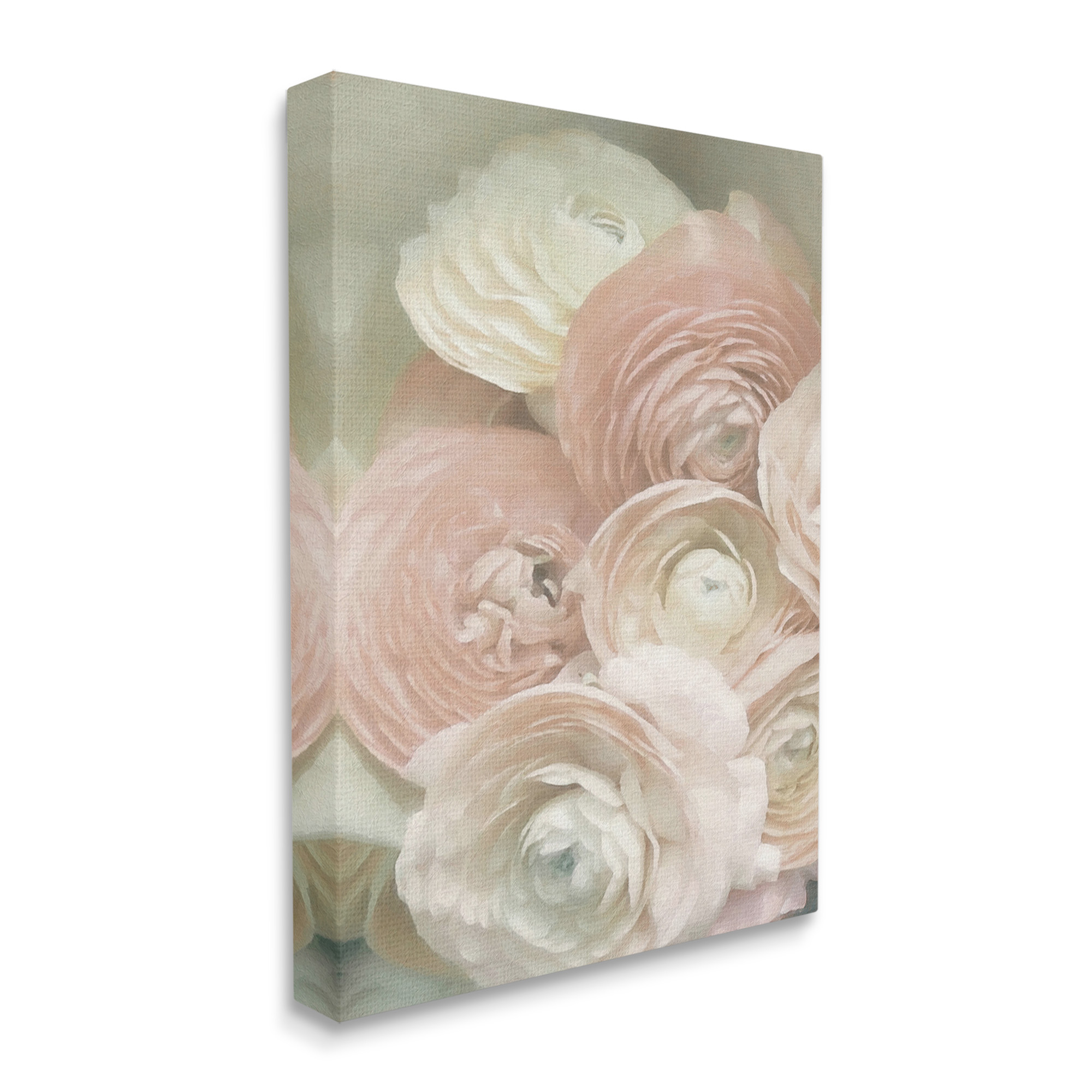 Stupell Industries Ranunculus Blooms Pattern Botanical & Floral Photography Gallery Wrapped Canvas Art Print Wall Art, 36 x 48