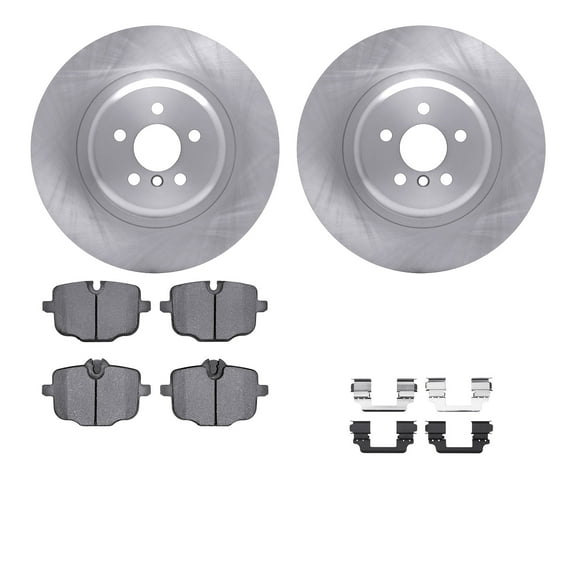 Dynamic Friction Company Rear Brake Rotors with 5000 Euro Ceramic Brake Pads includes Hardware 6612-31500