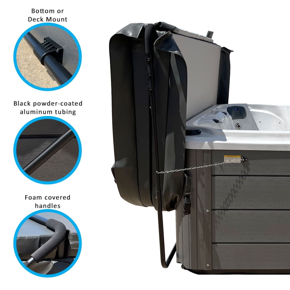Puri Tech Cover Lifts Fold Bottom or Deck Mount Spa & Hot Tub Cover Lift Removal Gray 11.53 lb