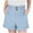 Blue, variant on Girls' Ruffled Elastic Waist Shorts Summer Casual Wide Leg Shorts with Pockets Size 5-15 Years