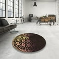 thumbnail image 4 of Ahgly Company Machine Washable Indoor Round Transitional Sienna Brown Area Rugs, 8' Round, 4 of 7