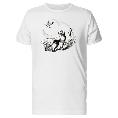 Hunting Dog & Duck Flying Sketch Tee Men's -Image by