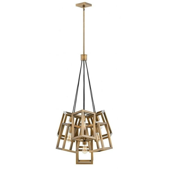 Fredrick Ramond Fr42448 Ensemble 7 Light 28" Wide Abstract Chandelier - Bronze