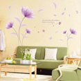 thumbnail image 1 of Romantic Beautiful Purple Flower in The Wind Removable Wall Sticker Decal, Living Room Bedroom Home Decoration Adhesive DIY Art Wall Mural, 1 of 4