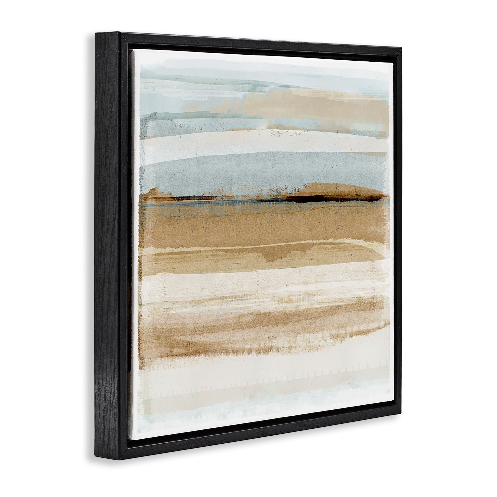 Stupell Industries Winter Sands Abstraction Abstract Painting Black Floater Framed Canvas Art Print Wall Art, 25 x 25