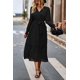 thumbnail image 4 of Vestido PRETTYGARDEN Floral Boho Cruzado Cuello en V Manga Larga Talla L - Negro, 4 of 6