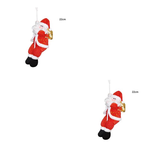 sweethay Decoración navideña de Papá Noel para el hogar y la Oficina, escalada en cuerda, adorno colgante, decoración de tela, 20cm 22cm 2Conjunto