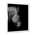 thumbnail image 2 of Designart 'Black and White Portrait of Zebra Head' Farmhouse Framed Art Print, 2 of 4