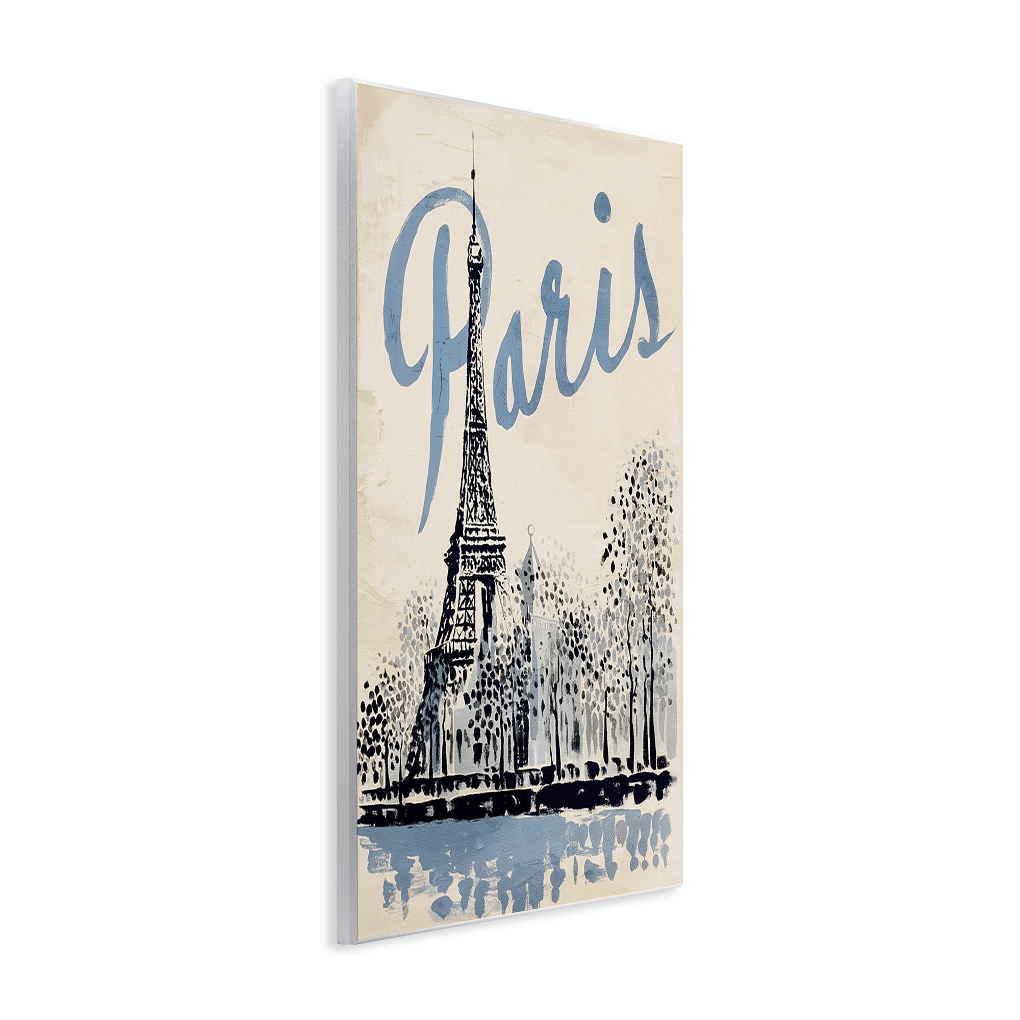 Stupell Industries Blue & Beige Paris Travel Wall Plaque Art, design by Annabelle Hall