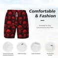 thumbnail image 4 of Kdxio Red Skulls Print Men'S Swim Trunks With Compression Liner 7 Inch Inseam Quick Dry Swim Shorts, 4 of 7