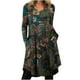 thumbnail image 1 of Vestido HUOGUO para mujer, cuello en O, manga larga, estampado floral, 1 of 5